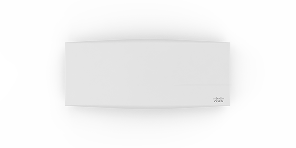 Cisco Meraki Accesspoint Ein weißes, rechteckiges WLAN Modul der Marke Cisco Meraki
